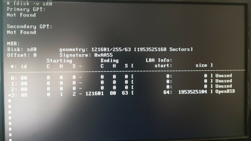 fdisk v sd0
