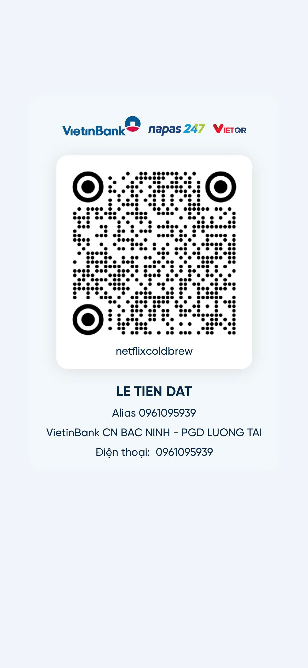 Ví dụ bill chuyển khoản